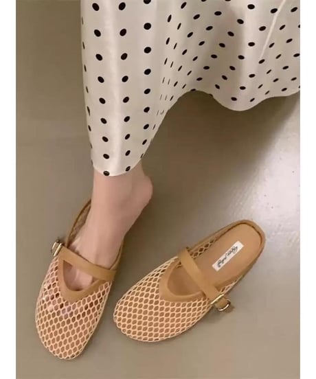 round toe mesh slip-on /3color　FL3381