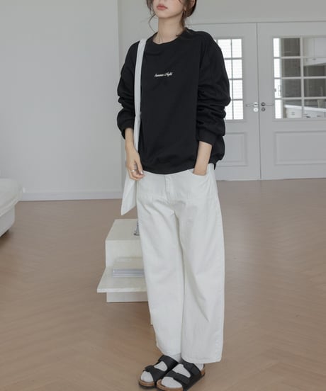 letter print sweat pullover /4color　FL3288