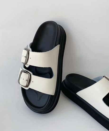 thick sole buckle sandals /2color　FL2318