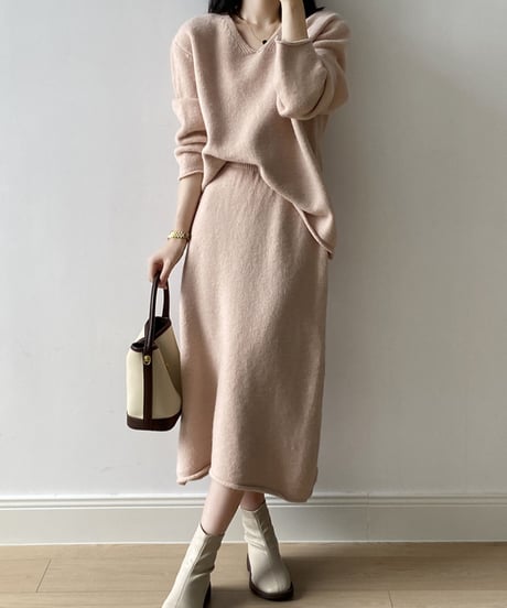 curl-edge knit setup /4color　FL2861