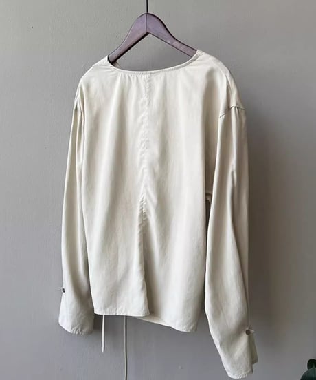 draped wrap style blouse /2color　FL2743