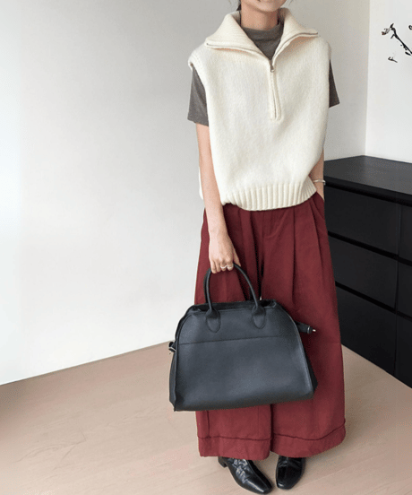 half-zip knit vest /2color　FL2849