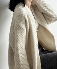 heart button soft knit cardigan /3color　FL2970