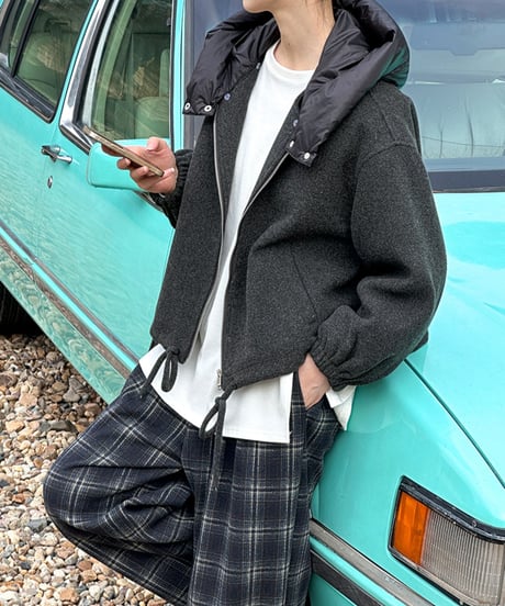 down hooded short blouson　FL3044