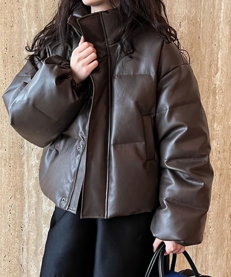 pu-leather down jacket /3color　FL2881