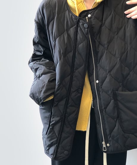 collarless quilted jacket /3color　FL3057
