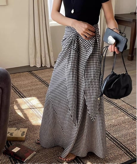waist ribbon wrap skirt /6color　FL3405