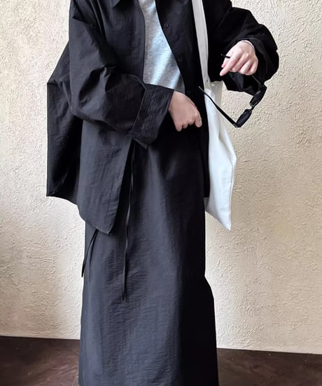 long sleeve shirt & long skirt setup /2color　FL2824