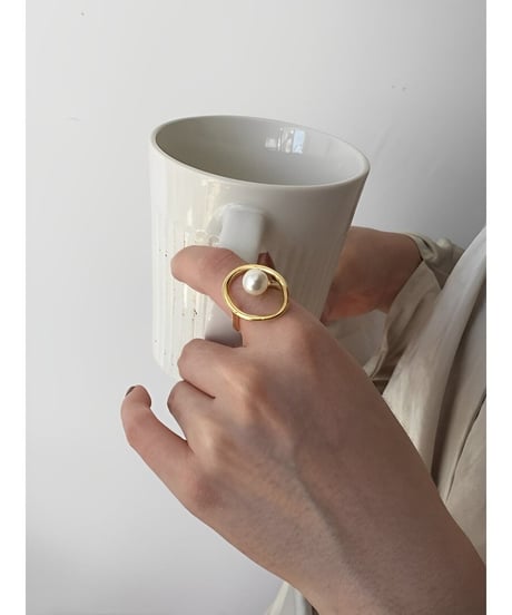 pearl oval ring　FL2356