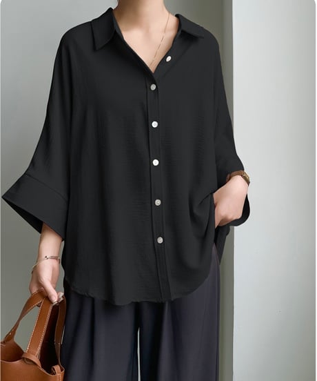 polyester lawn dolman blouse /7color　FL3621