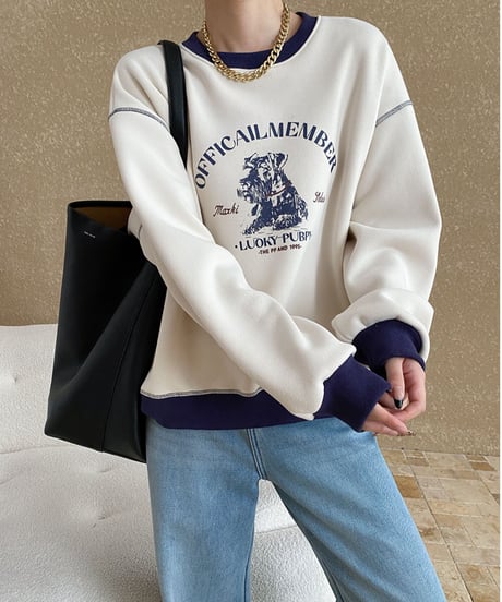 animal print sweat pullover  /4color　FL3033