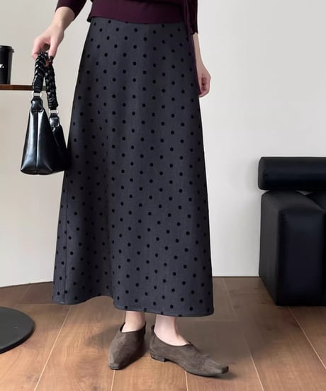 dot pattern a-line skirt　FL2857