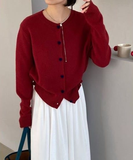 heart button cardigan /4color　FL2886