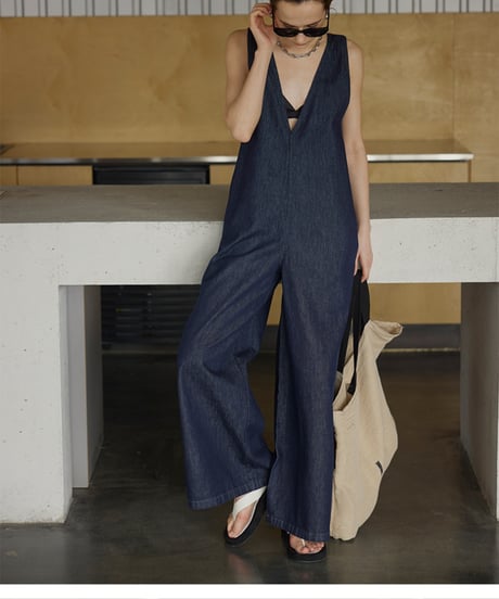 relaxed sdenim overalls /2color　FL3432