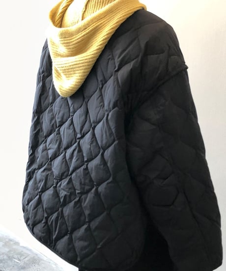 collarless quilted jacket /3color　FL3057