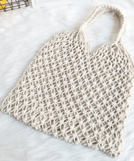 natural braided mesh bag / 3color　FL3446
