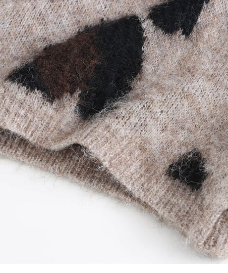 leopard print knit /2color　FL3049