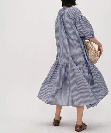 bowtie open collar striped o/p　FL3359