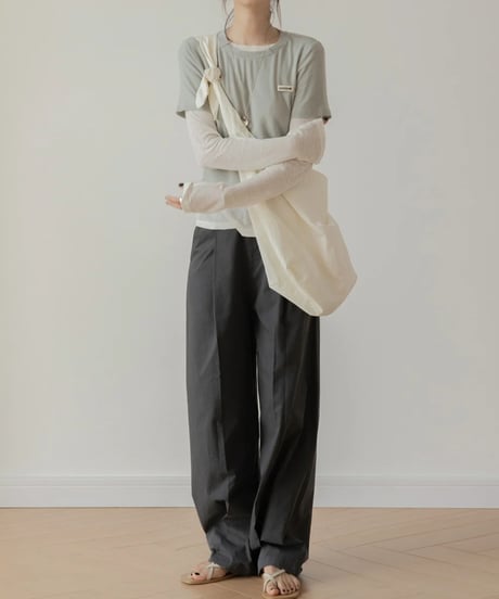 tuck wide pants /2color　FL3258