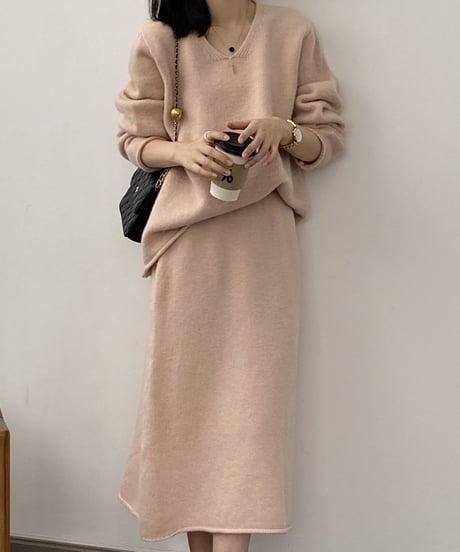 curl-edge knit setup /4color　FL2861
