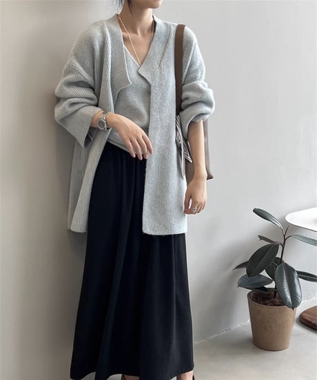 knit cardigan & camisole ensemble /4color　FL3071