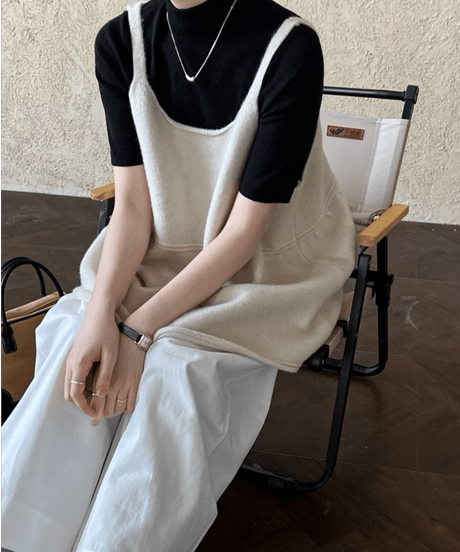 knit camisole tops /4color　FL3351