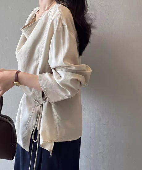 draped wrap style blouse /2color　FL2743