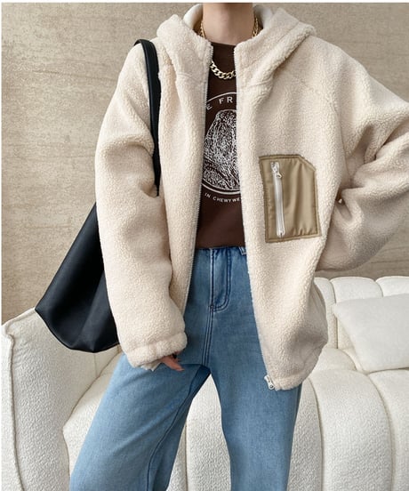 boa hood zip-up jacket 　FL3122