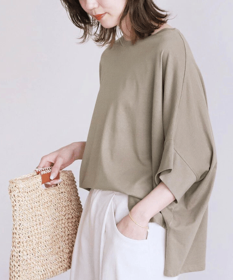 loose dolman sleeve t-shirt /5color　FL3642