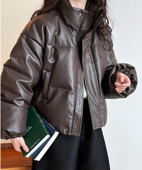 pu-leather down jacket /3color　FL2881