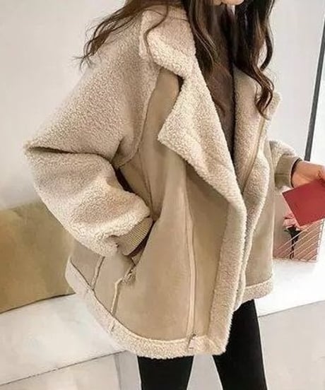 suede style boa jacket /2color　FL3145
