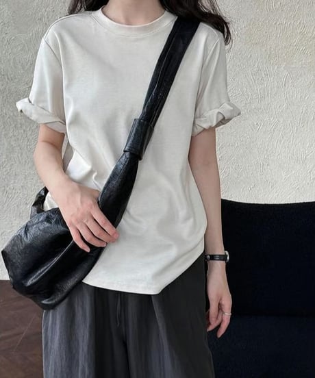roll-up sleeve t-shirt /2color  FL3460