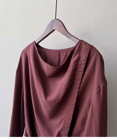 draped wrap style blouse /2color　FL2743