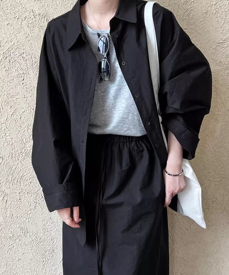 long sleeve shirt & long skirt setup /2color　FL2824