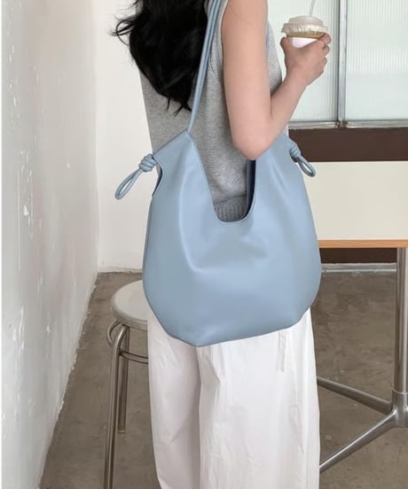 curved design tote bag /4color　FL3448