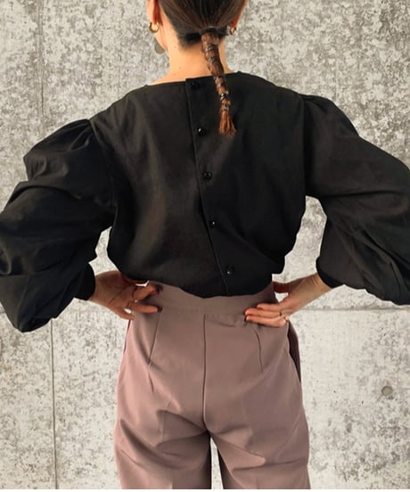 back button lantern sleeve tops /4color　FL3330