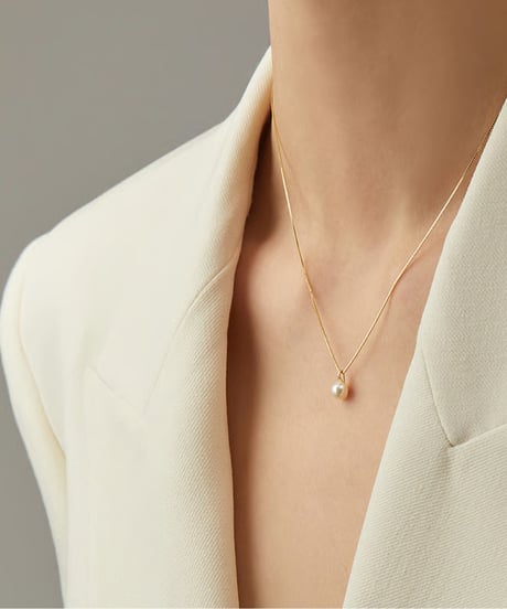 gold pearl pendant necklace　FL3595