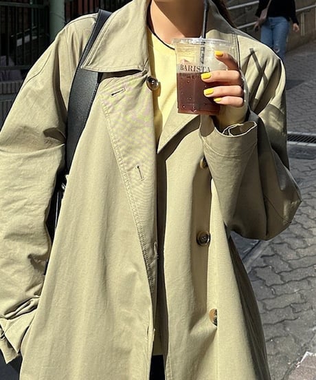 back button long trench coat　FL2553