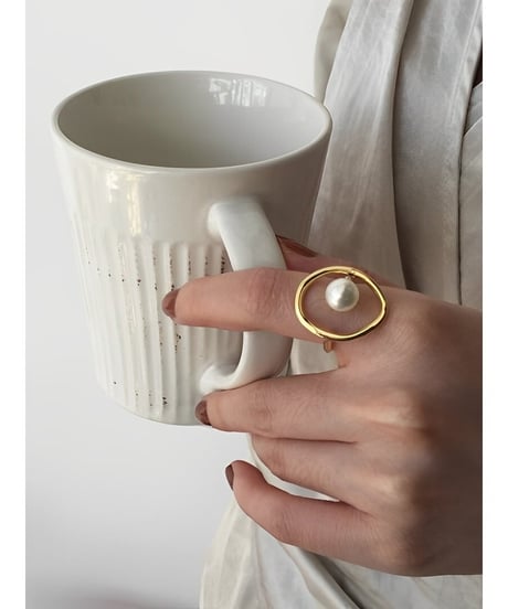 pearl oval ring　FL2356
