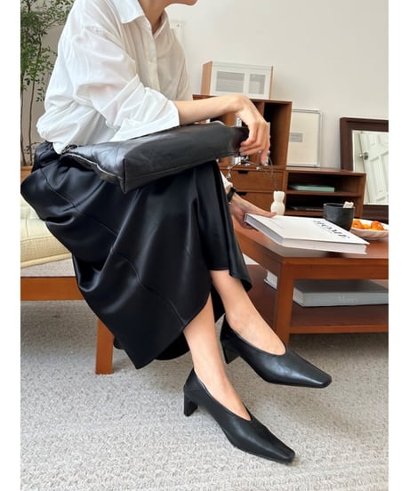 square toe heel pumps /3color　FL2307
