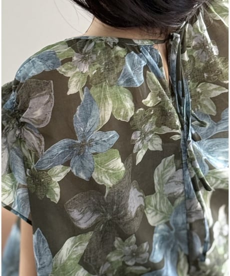 ruffle sleeve floral blouse　FL3410