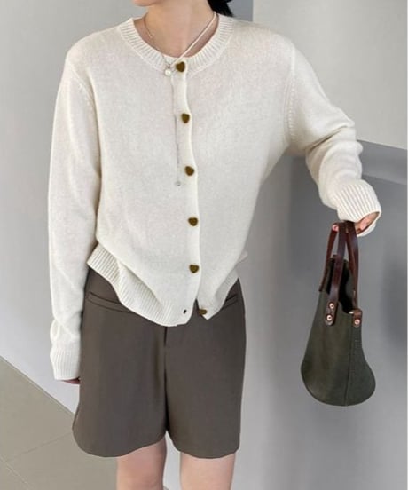 heart button cardigan /4color　FL2886