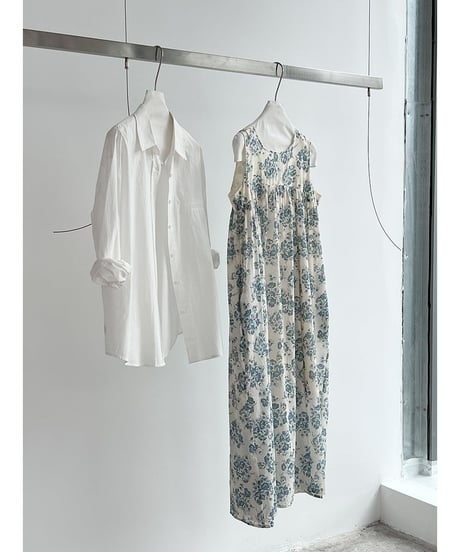blue floral sleeveless op 　FL3455