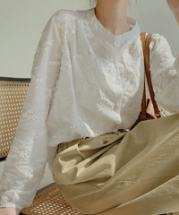 embroidered lace blouse　FL3225