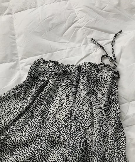 monotone leopard flare skirt　FL2185