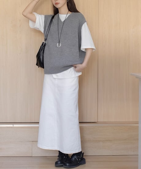 v-neck knit vest /3color　FL3308