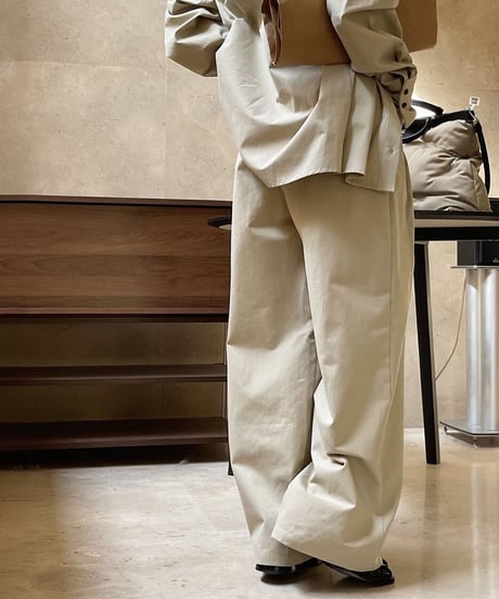 tucked wide leg pants /2color　FL3226