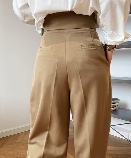 high waist tuck pants　FL2575