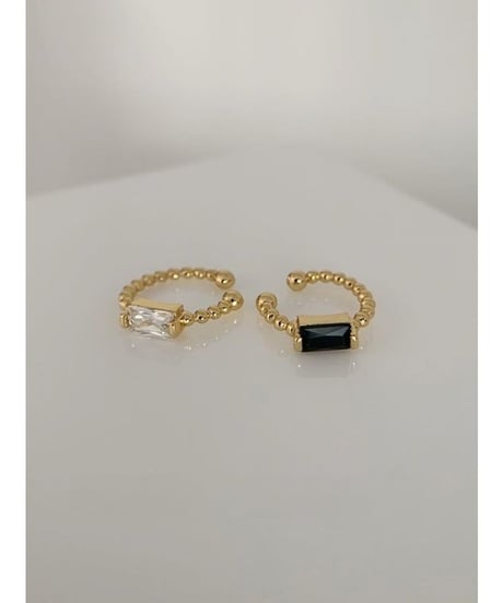 square stone ear cuff /2color　FL2353