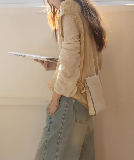 v-neck knit vest /3color　FL3308